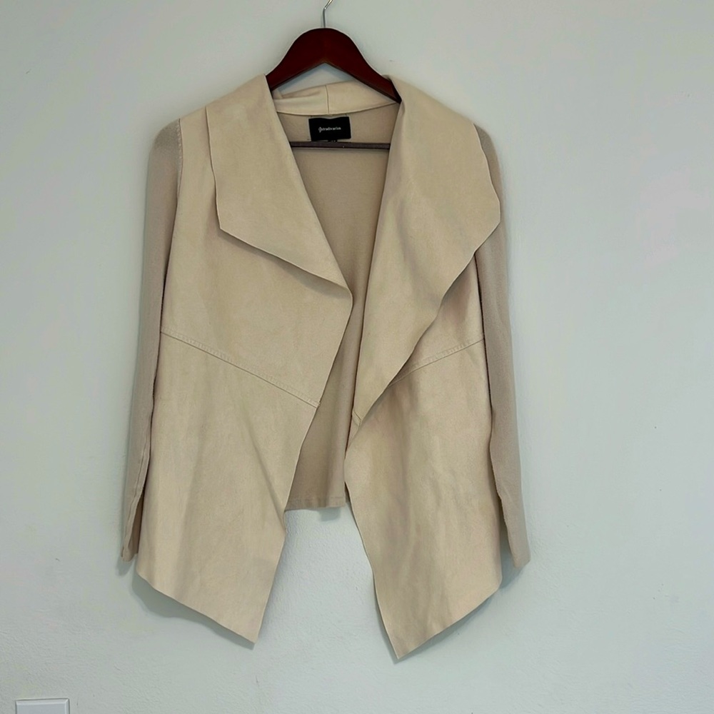 Stradivarius Beige Draped Cardigan
